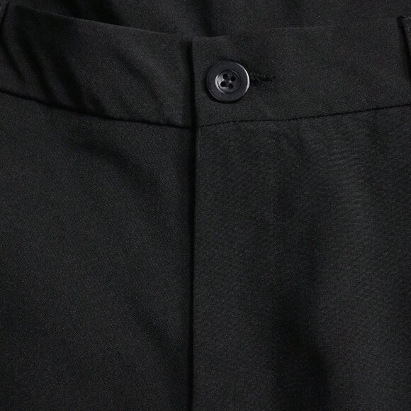 Black Casual Mens Solid Slant Pocket Suit Pants - Picture 4 of 4